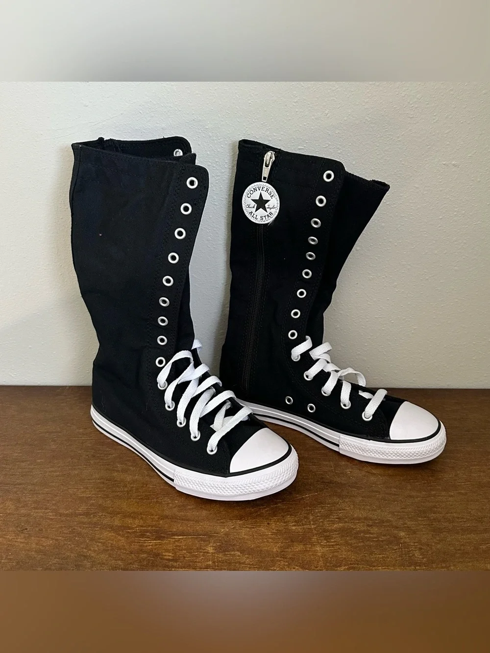 Converse All-Star Chuck Taylor Black Knee High Boots Youth Size 3